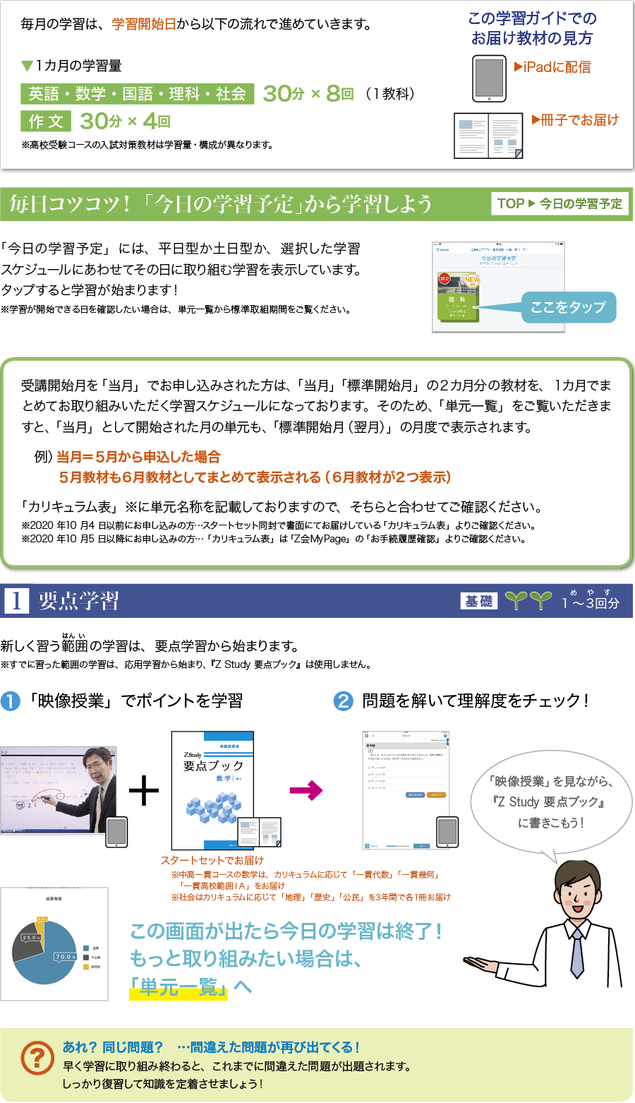 １カ月の学習の流れ